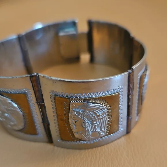 Vintage Taxco .925 Silver Bracelet with Linked Panel Design - Picture 3 of 7